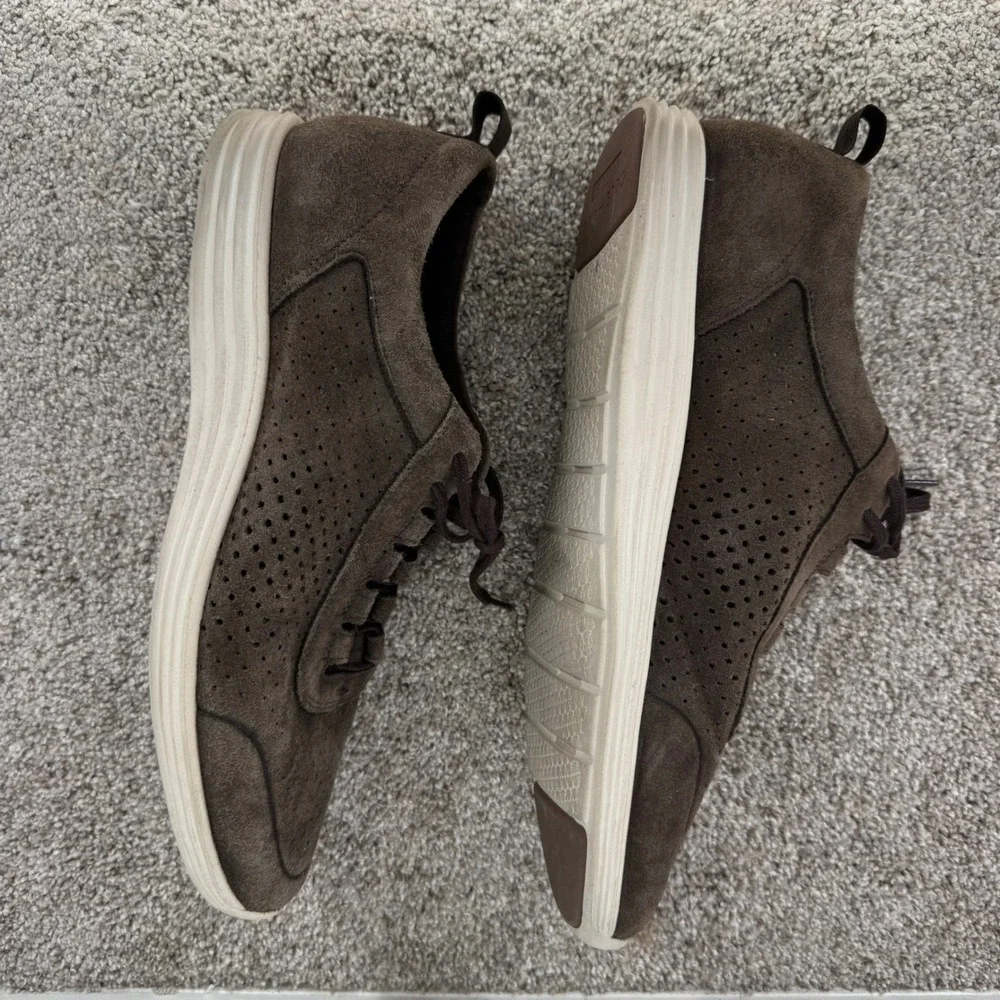 Cole Haan Grand OS Mens 12M Brown Suede Perforated Low Top Sneakers Comfort Prep